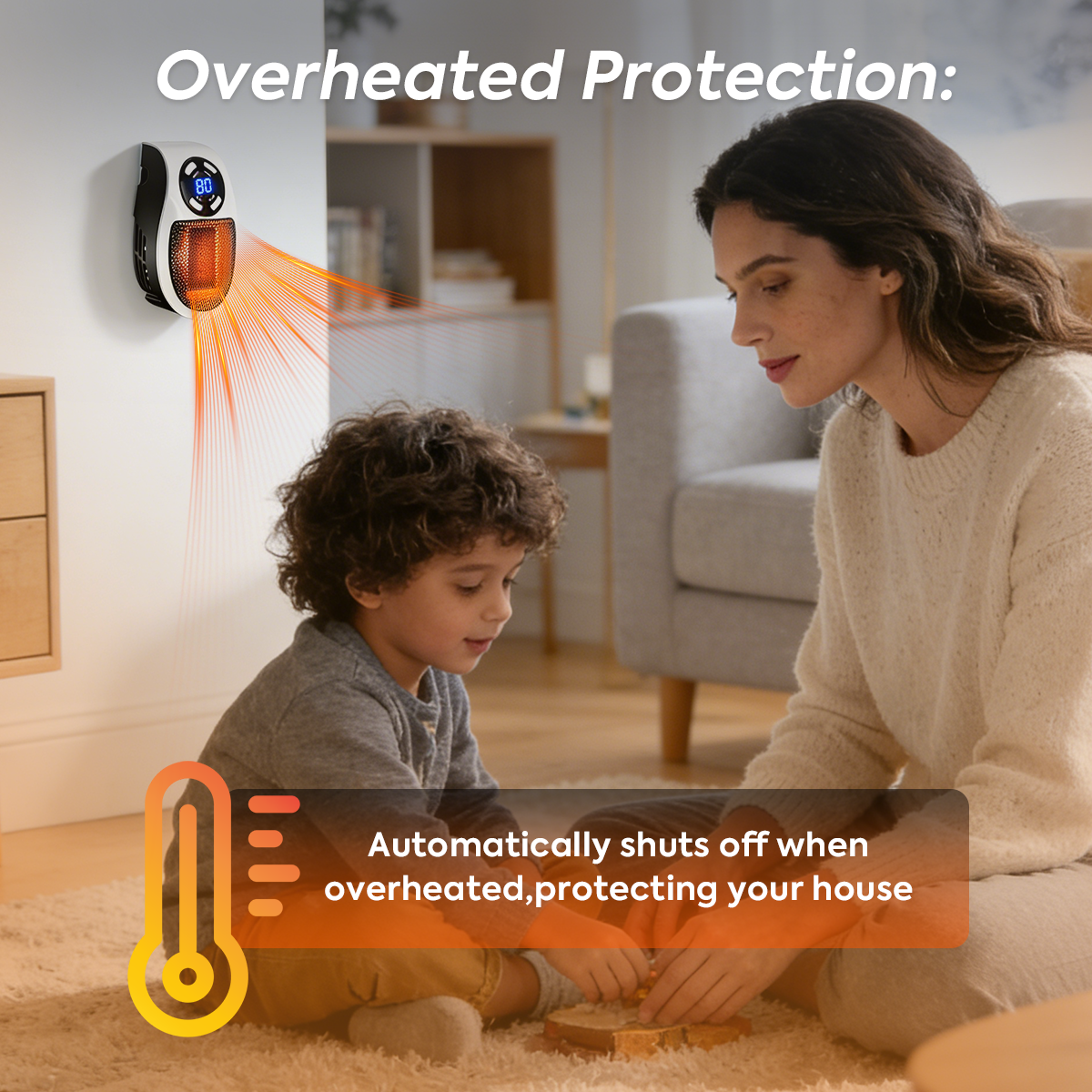 π₯ 60% OFF Today β Wall Outlet Space Heater with LED Display