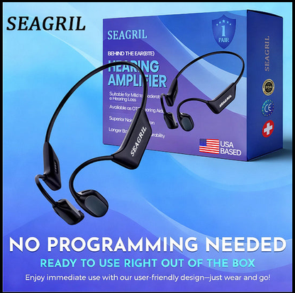 🎄💖Final 3 Hours:50%ОFF💥🔥SEAGRIL Bone Conduction Smart Hearing Aid Bluetooth Earphones(Black Friday Special Sale)