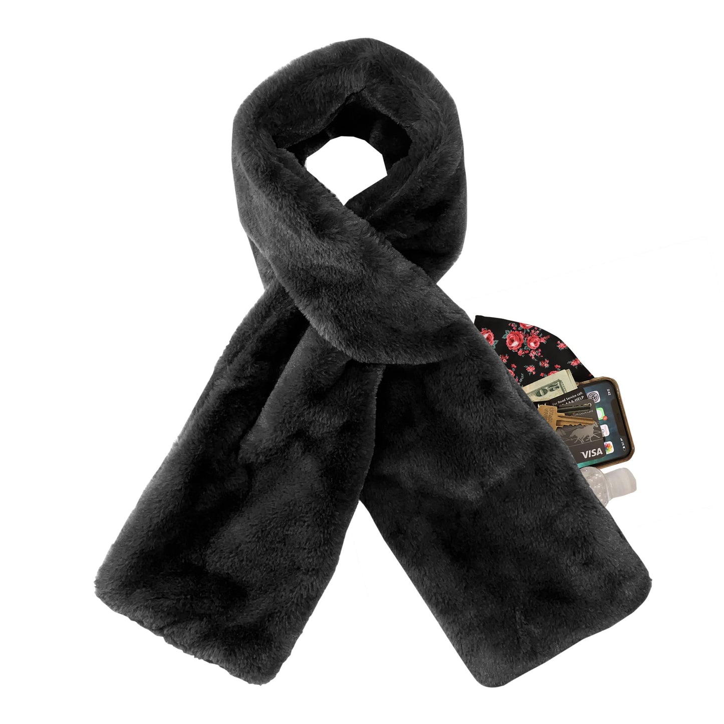 🧣✨Black Friday Big Promotion Save 50%🔥Faux Fur Scarf With Hidden Zipper Pocket