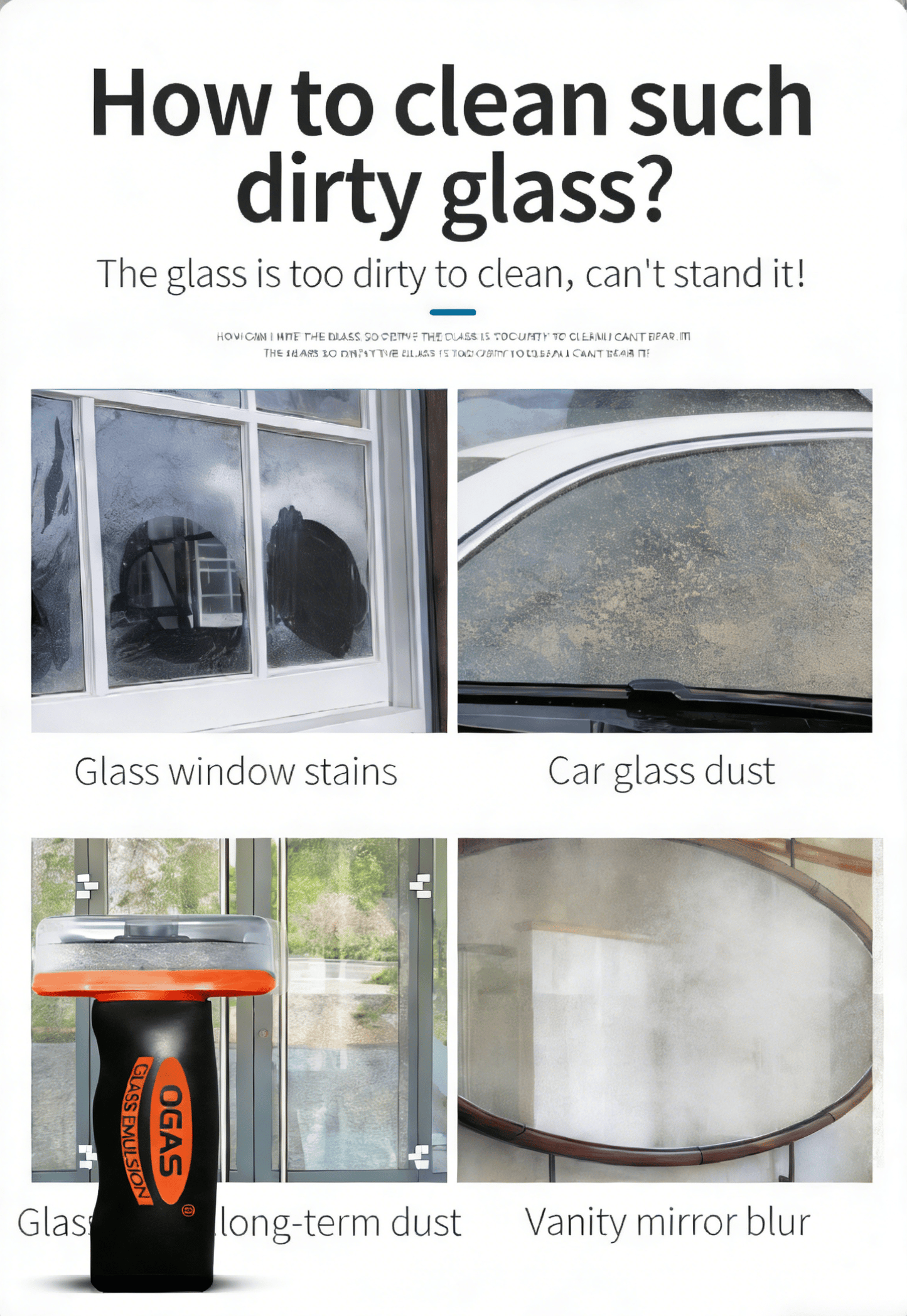 🚗🧼 Multi‐Surface Oil Film Cleaning Brush for Auto & Household Glass – Glass Cleaning Board