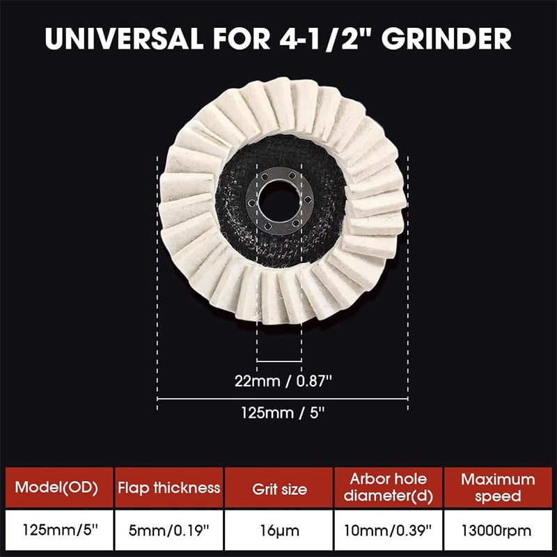 🔥 60% OFF Today! Wool felt polishing flap disc. Easy mirror finish.