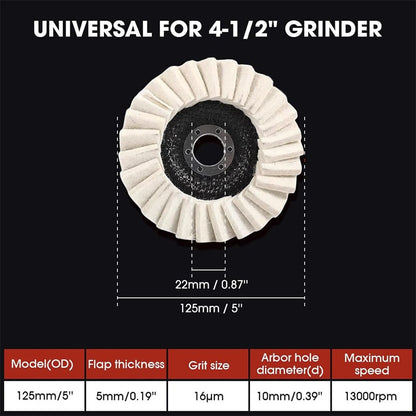 🔥 60% OFF Today! Wool felt polishing flap disc. Easy mirror finish.